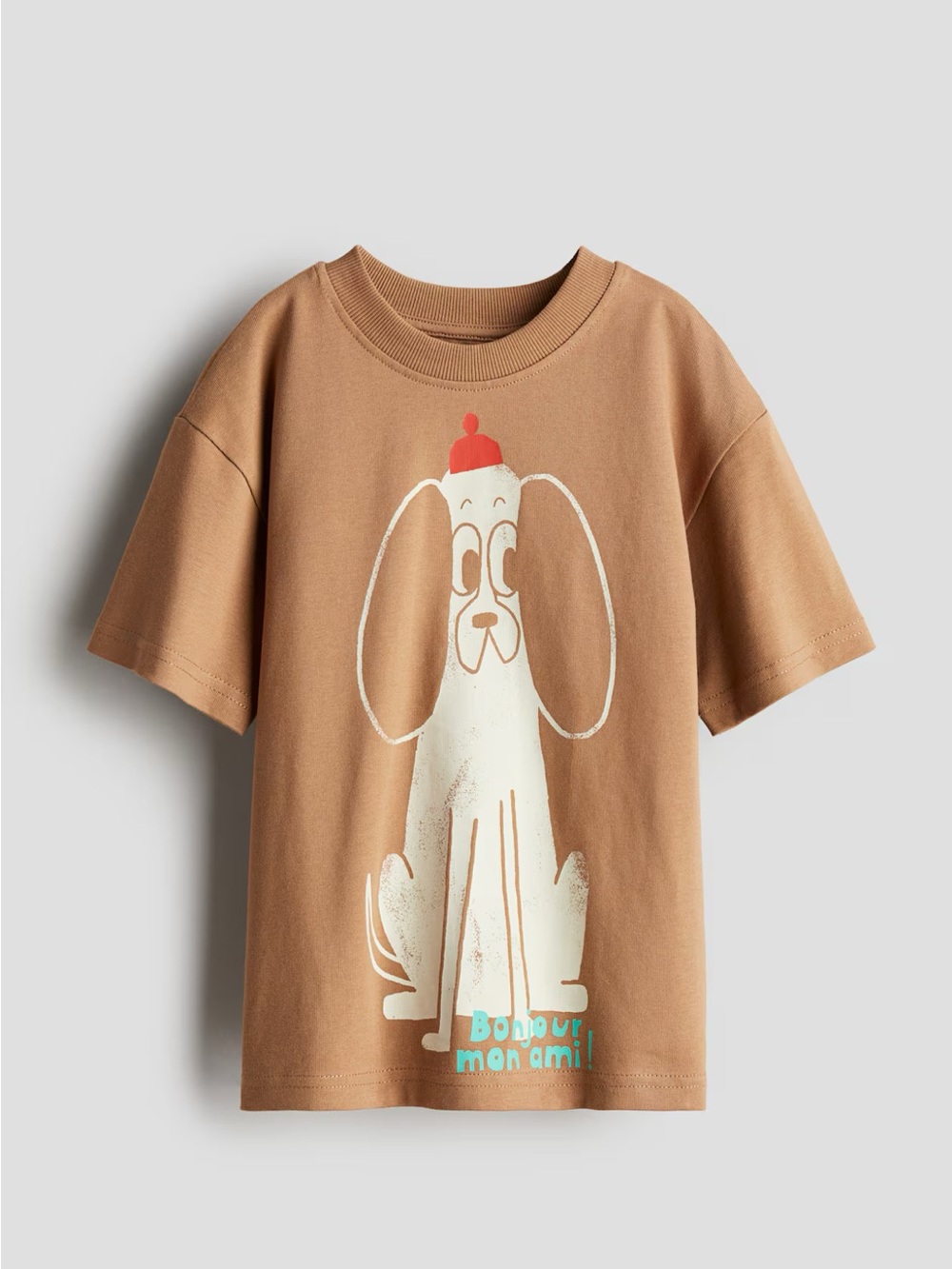 Toddler Brown Graphic Dog Tee 3-4t